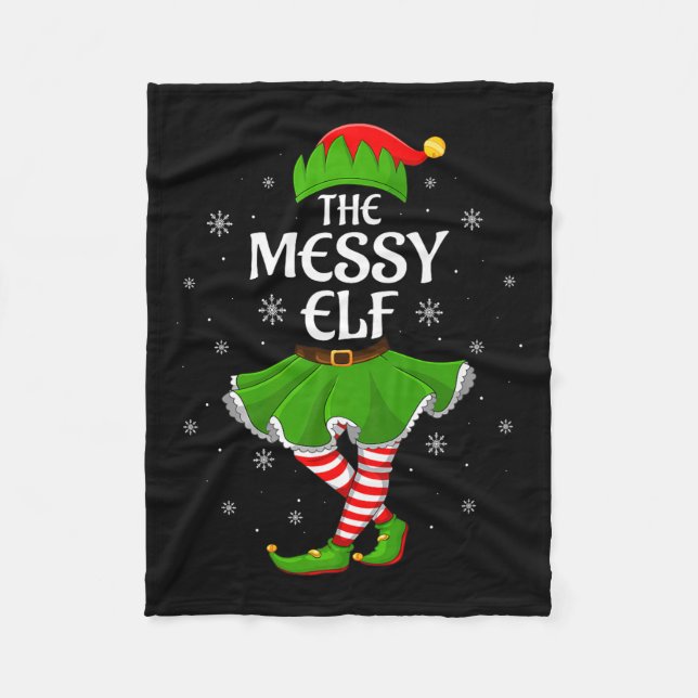 Messy Elf Christmas Family Girls Women Elf Squad X Fleecedecke (Vorderseite)