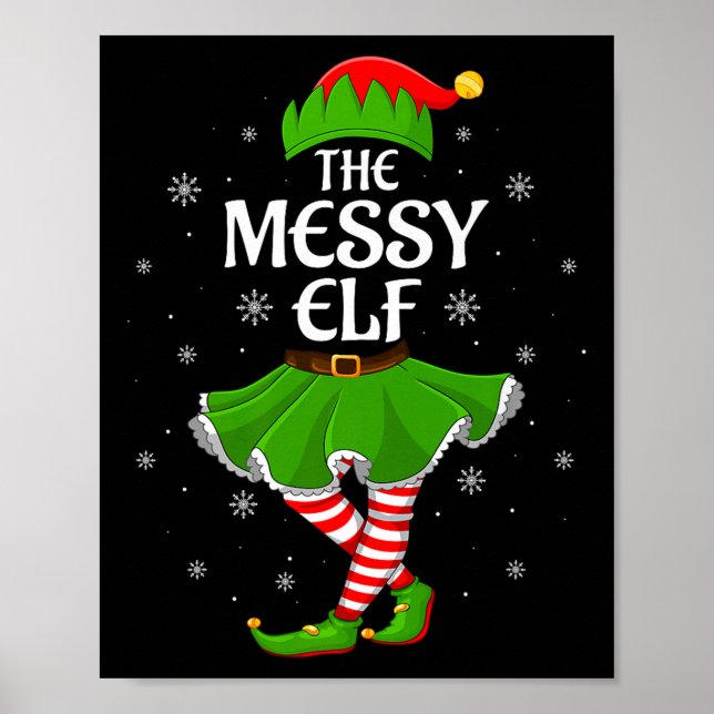 Messy Elf Christmas Family Girls Women Elf Squad X Poster (Vorne)