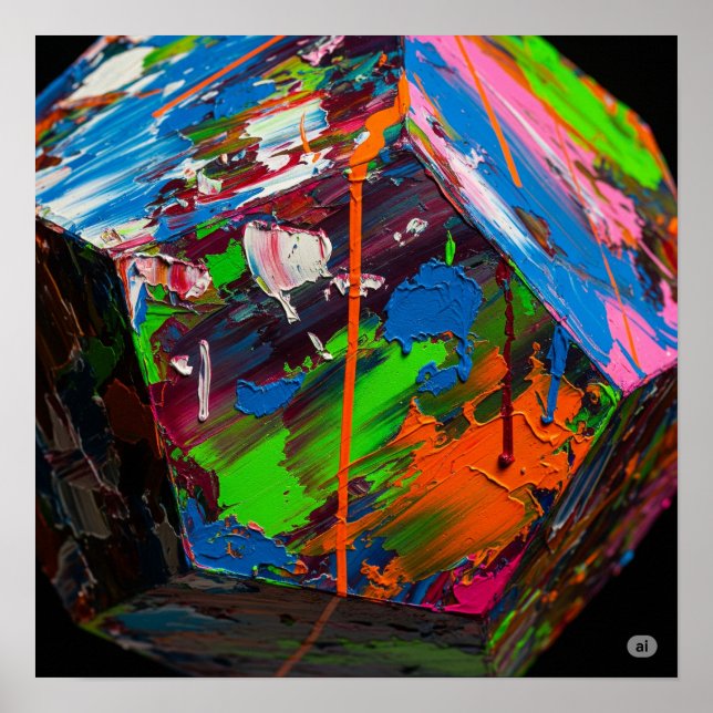 Messy Geometric Art Poster (Vorne)