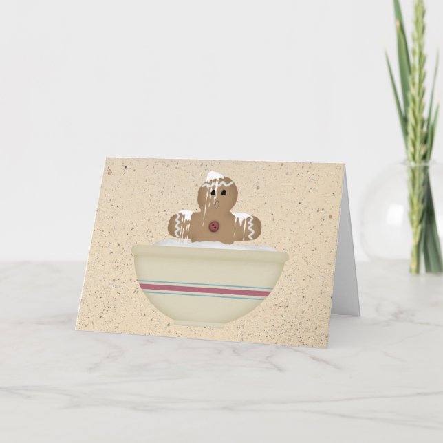 Messy Gingerbread Man Christmas Card Feiertagskarte (Vorderseite)