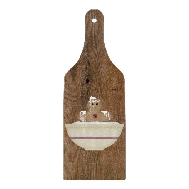 Messy Gingerbread Man Glass Cutting Board Schneidebrett (Vorderseite)