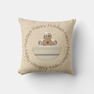 Messy Gingerbread Man Pillow Kissen
