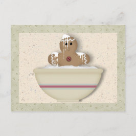 Messy Gingerbread Man Recipe Card Postkarte