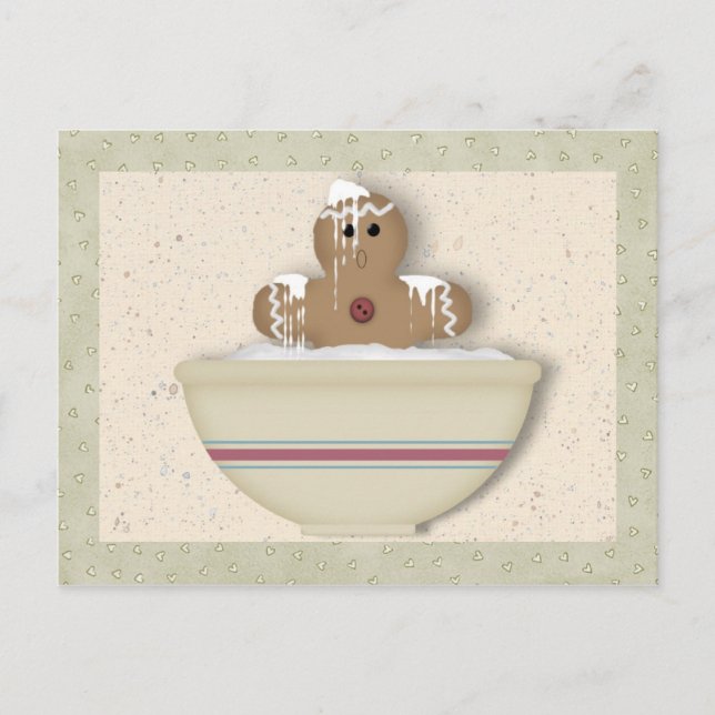 Messy Gingerbread Man Recipe Card Postkarte (Vorderseite)