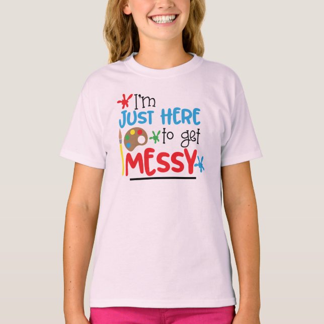 Messy - Girls' Hanes TAGLESS® T - Shirt (Vorderseite)