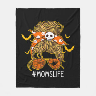 Messy Hair Bun Mama Leben spuke Halloween Fleecedecke