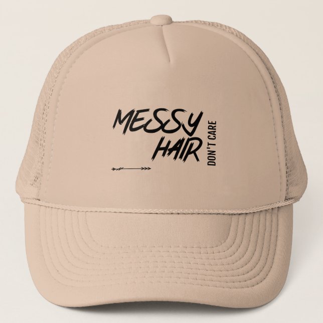 MESSY HAIR SORGT NICHT FÜR BASEBALL-GAP TRUCKERKAPPE (Vorderseite)