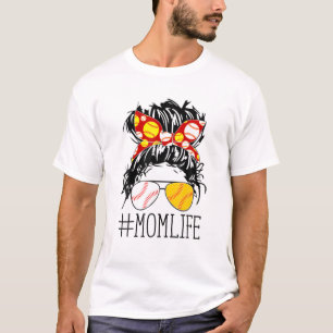 Messy Hair Wear Baseball Softball Sonnenbrille Has T-Shirt