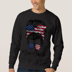 Messy Hair Woman Bun American Gee Gee Life 4. Sweatshirt