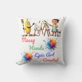 Messy Hands Epic Art Celebrate World Art Day Kissen