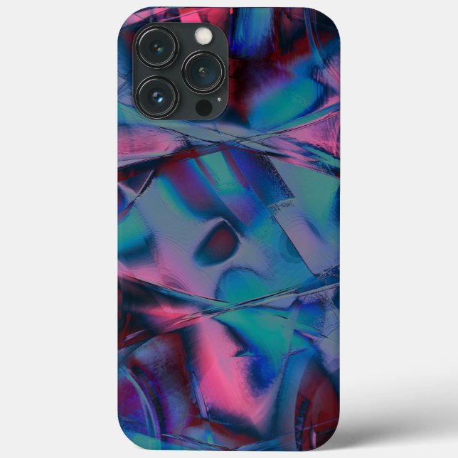 Messy Kurven poliert von leuchtendem Cyan bis rosa Case-Mate iPhone Hülle (Rückseite)