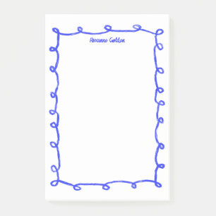 Messy Loops Doodle Frame INDIVIDUELLE NAME Notepad Post-it Klebezettel