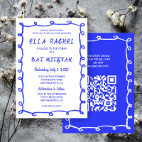 Messy Loops Hand gezeichnet QR Bar Bat Mitzvah