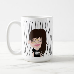 MESSY MAMA Sonnengesicht(en) Stripte Mutter-Tag- Kaffeetasse