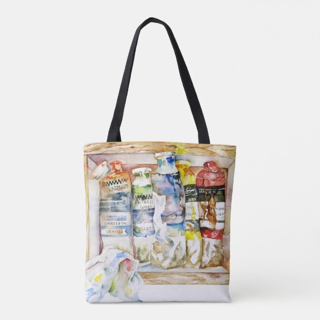 Messy Paint Tubes Artist Art Tote Bag (Rückseite)