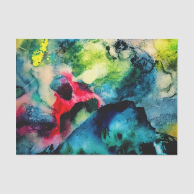 Messy Palette Cooles Abstraktes Muster Seidenpapier (Vorderseite)