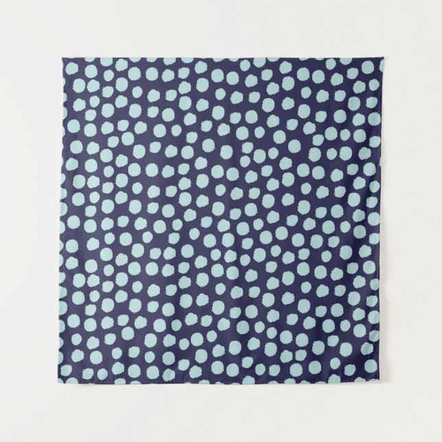 Messy Polka Punkte, trendige Farbmuster. Wandteppich (Vorderseite)