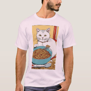 Messy Spaghetti Cat - Hergé Inspiriert T - Shirt D