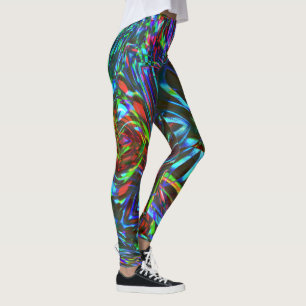 Messy Striche mit farbenfrohen Neon auf dunklem Hi Leggings