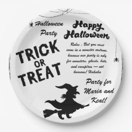 Messy text halloween pappteller