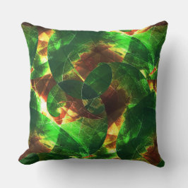 Messy überlappend strukturierte braune bis grüne S Kissen