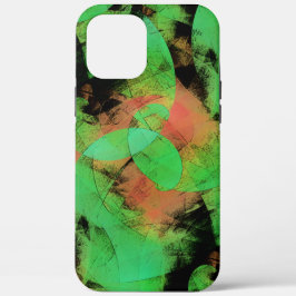 Messy überlappende texturierte Lachs grüne Spirale Case-Mate iPhone Hülle