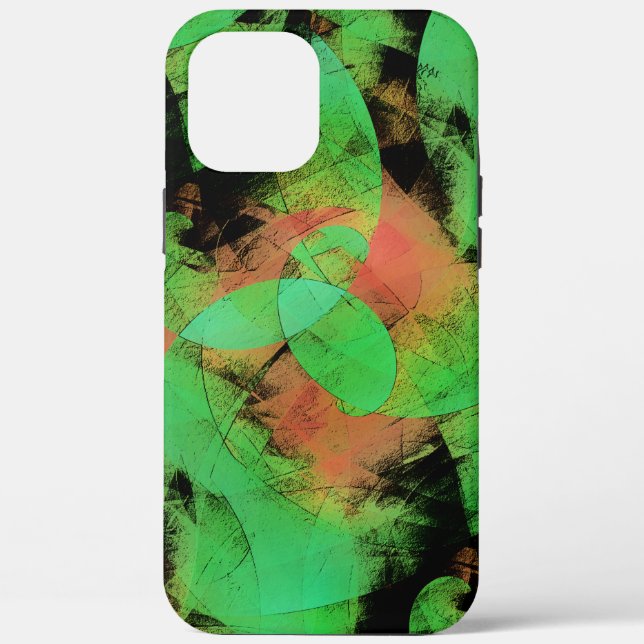 Messy überlappende texturierte Lachs grüne Spirale Case-Mate iPhone Hülle (Rückseite)