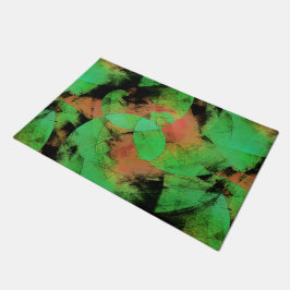 Messy überlappende texturierte Lachs grüne Spirale Fußmatte