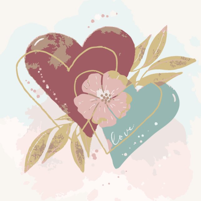 Messy Watercolor Liebe Hearts Geschenkpapier (Von Creator hochgeladen)