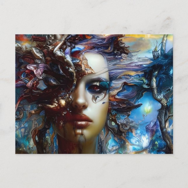 Messy Woman Postcard Postkarte (Vorderseite)