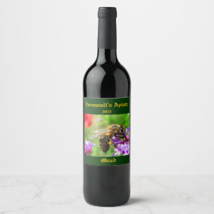 Met-Honig-Wein-Aufkleber Weinetikett