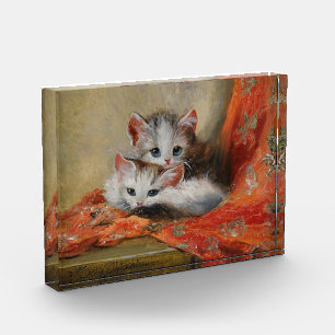 Meta Plückebaums Vintage Niedliche Katzenmalerei Fotoblock