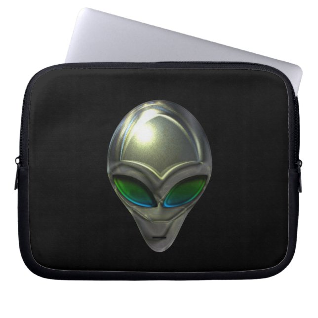 Metal Alien Head 02 Elektronik Bag Laptopschutzhülle (Vorderseite)