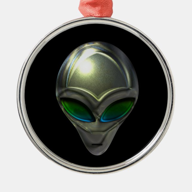 Metal Alien Head 02 Ornament Aus Metall (Vorne)
