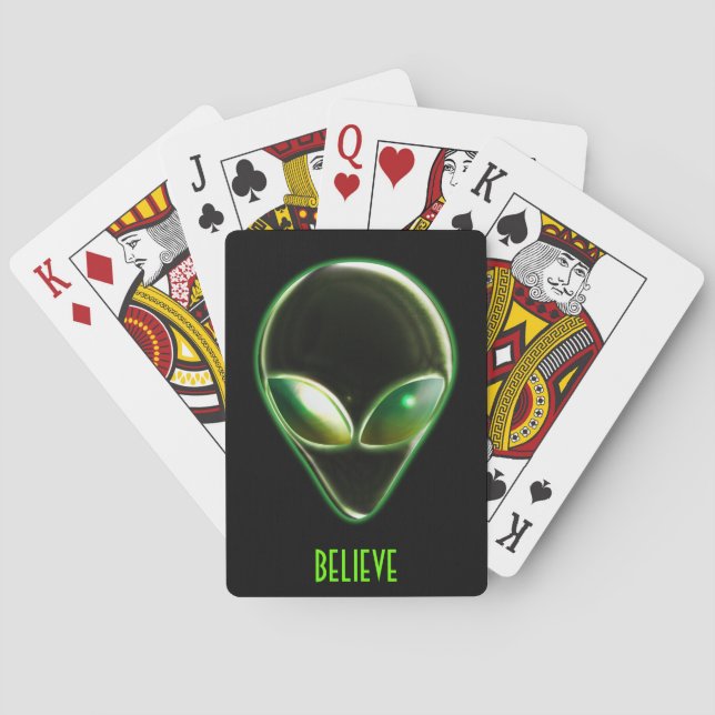 Metal Alien Head 04 Bicycle® Playing Cards Spielkarten (Rückseite)