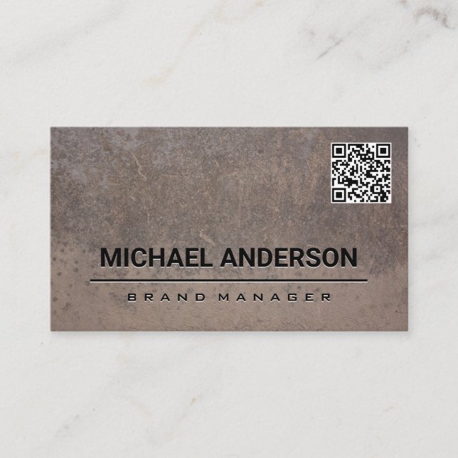 Metal aus gedrehter Textur | QR-Code Visitenkarte (Vorderseite)