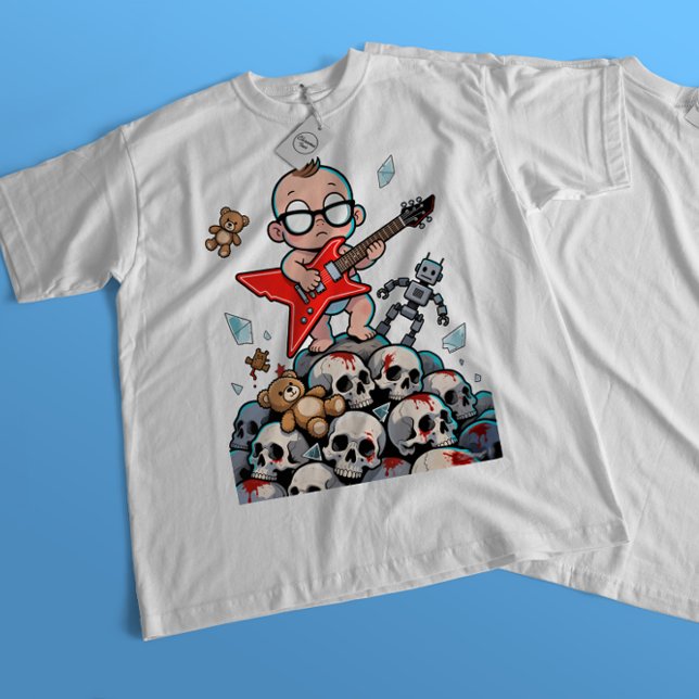 Metal Baby - glühende Augen & Gitarre T - Shirt (Von Creator hochgeladen)