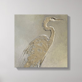 Metal Blue Heron Leinwanddruck