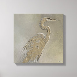 Metal Blue Heron Leinwanddruck