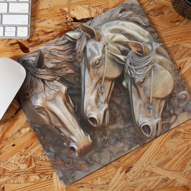 Metal Carved Look Pferd Portrait Mousepad (Von Creator hochgeladen)