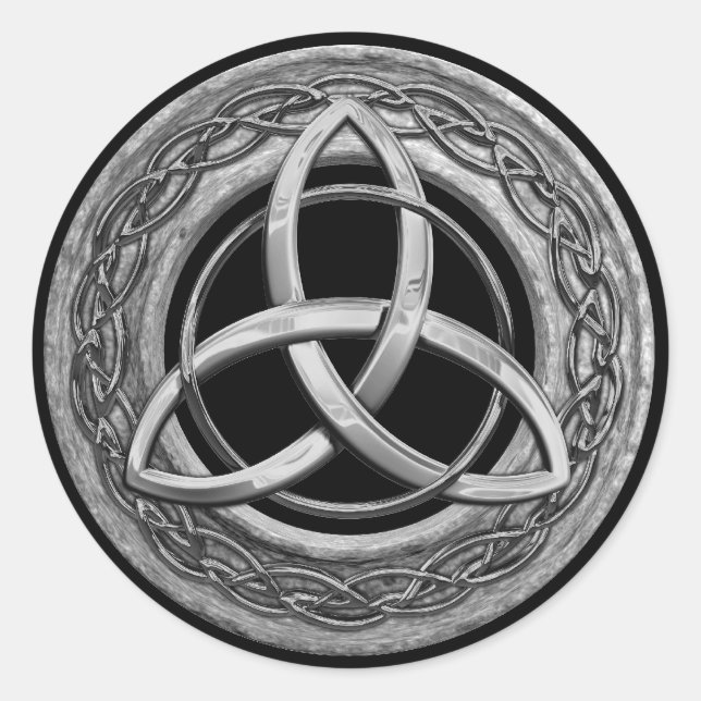 Metal Celtic Trinity Knot Runder Aufkleber (Vorderseite)