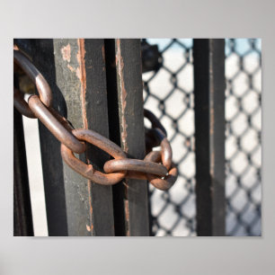 Metal Chain Link Fence Original NYC Photograph Poster
