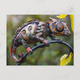 Metal Chameleon on Branch twig sitting Postkarte
