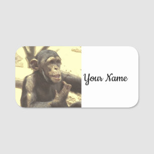 Metal Chimp Namensschild