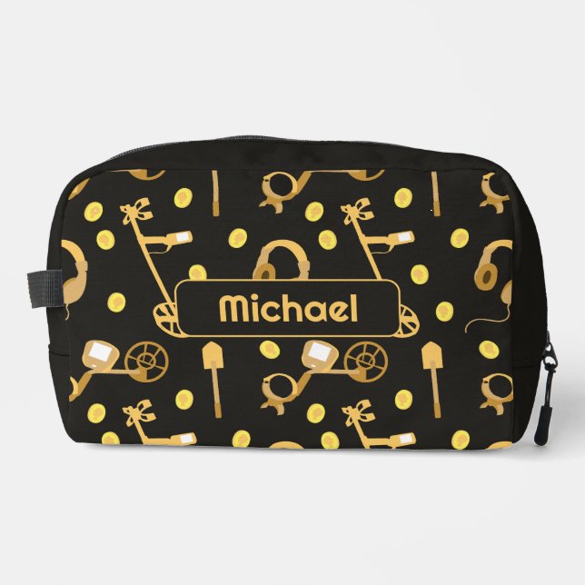 Metal Detecting Detectorist Pattern Personalised Waschbeutel (Vorderseite)