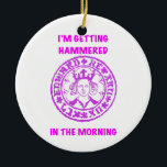 Metal Detecting Pink Hammered Coin Keramik Ornament<br><div class="desc">Designed at the Rivvyarts studio</div>