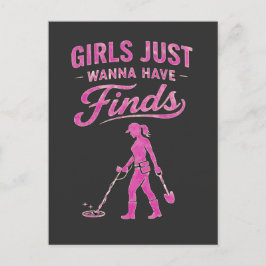 Metal Detecting Pink Lady Postkarte