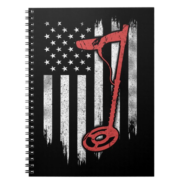 Metal Detection American Flag Notizblock (Vorderseite)
