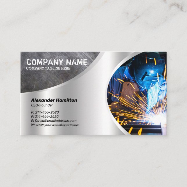 Metal Finish Business Card Design Visitenkarte (Vorderseite)