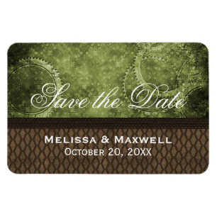 Metal Gears Save the Date Flexi Magnet, Grün Magnet